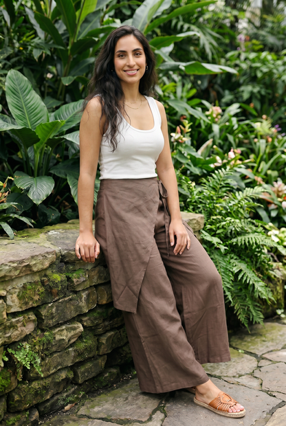 Rhea Linen Wrap – Pants