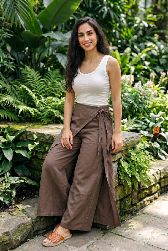 Rhea Linen Wrap – Pants