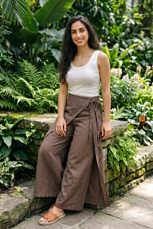 Rhea Linen Wrap – Pants
