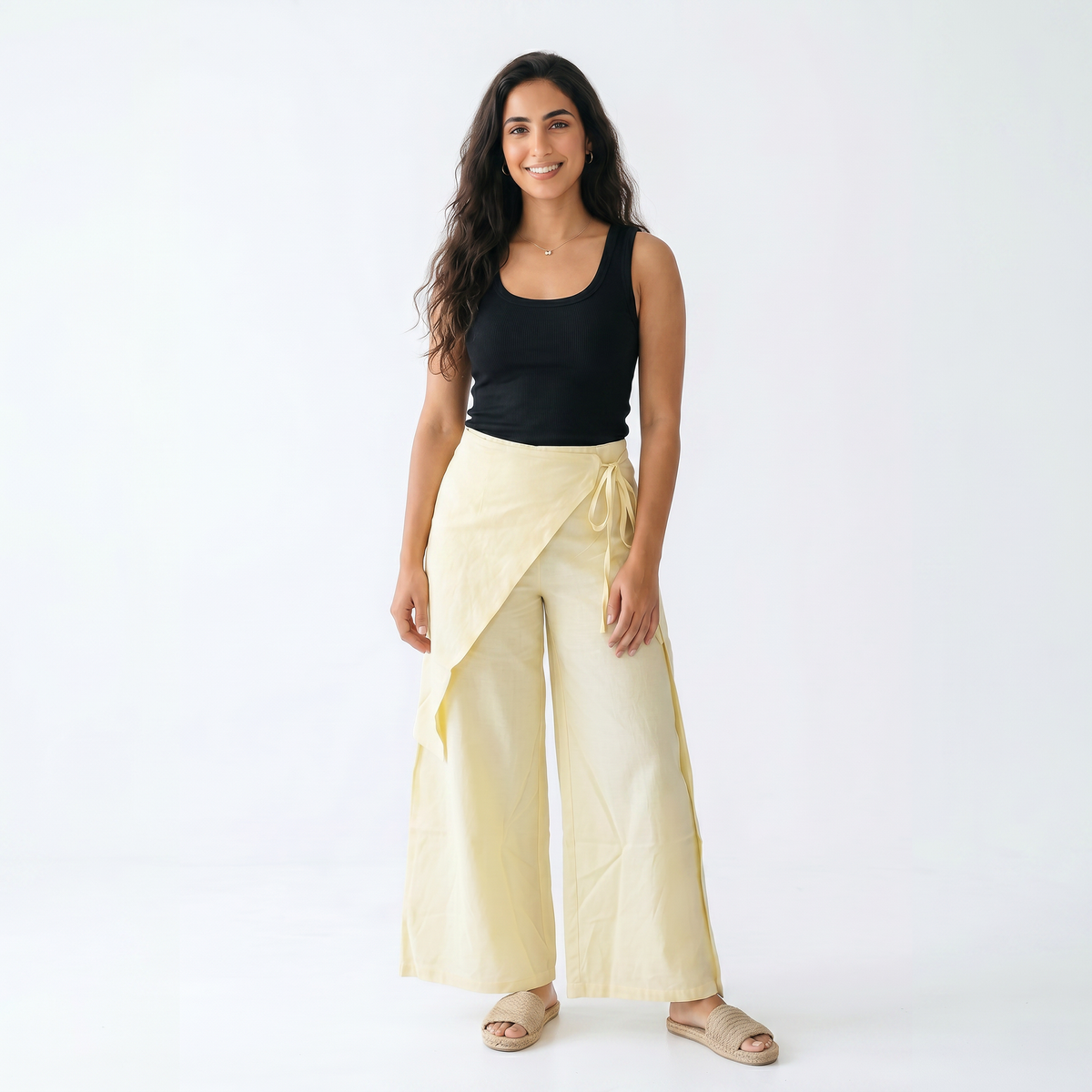 Rhea Linen Wrap – Pants
