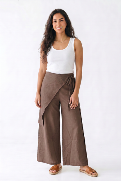 Rhea Linen Wrap – Pants